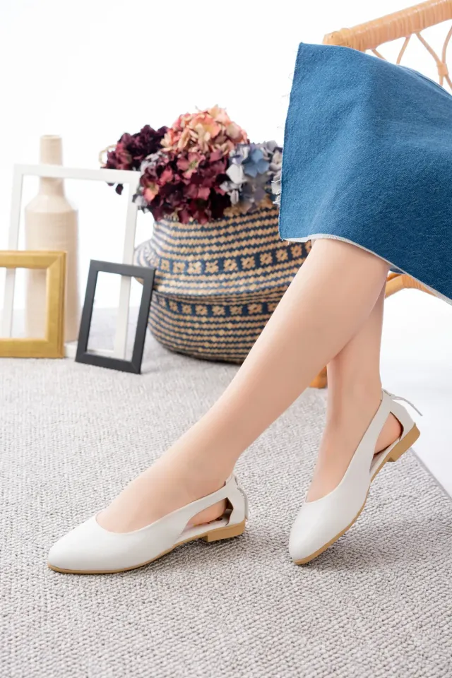 Kadın Cilt Yanı Açık Babet Ev ve Dış Mekan Ayakkabısı