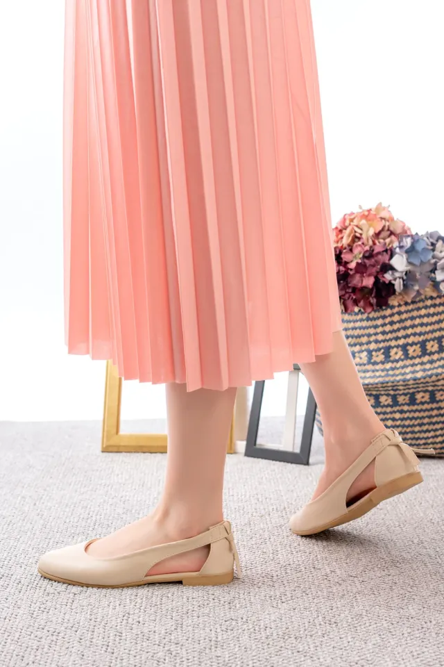 Kadın Cilt Yanı Açık Babet Ev ve Dış Mekan Ayakkabısı