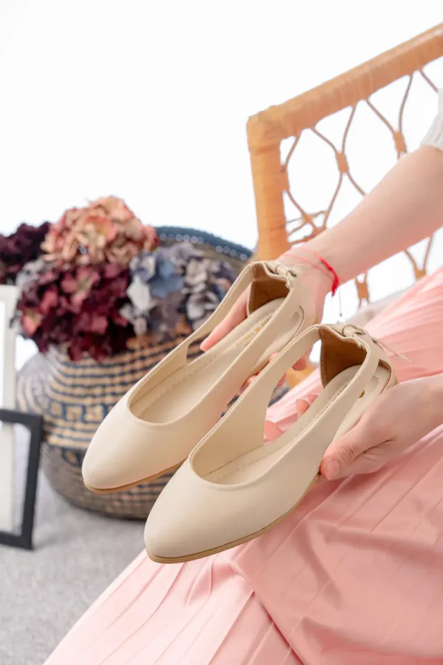 Kadın Cilt Yanı Açık Babet Ev ve Dış Mekan Ayakkabısı