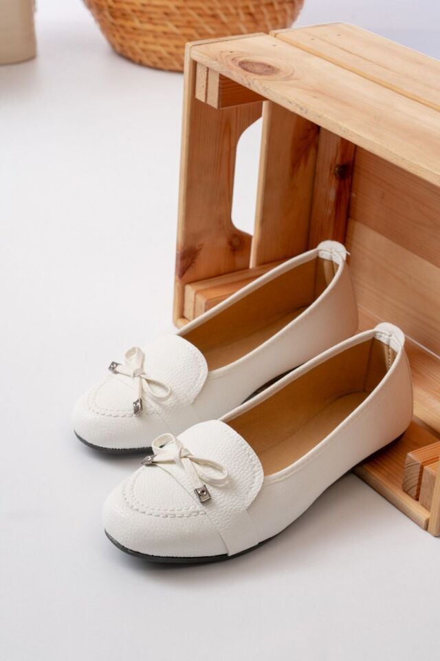 Kadın Babet Rahat Ortopedik Taban Deri Cilt Anne Ayakkabısı