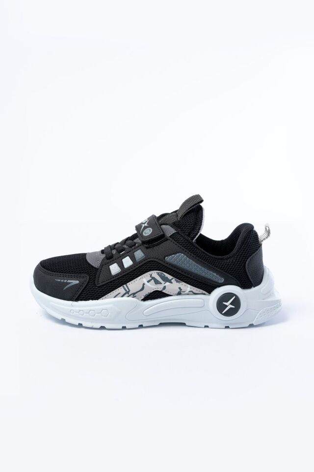 Unisex Çocuk Sneaker Ortopedik Taban Anorak File Hava Alır Günlük Rahat Hafif Esnek Spor Ayakkabı SİYAH - 32
