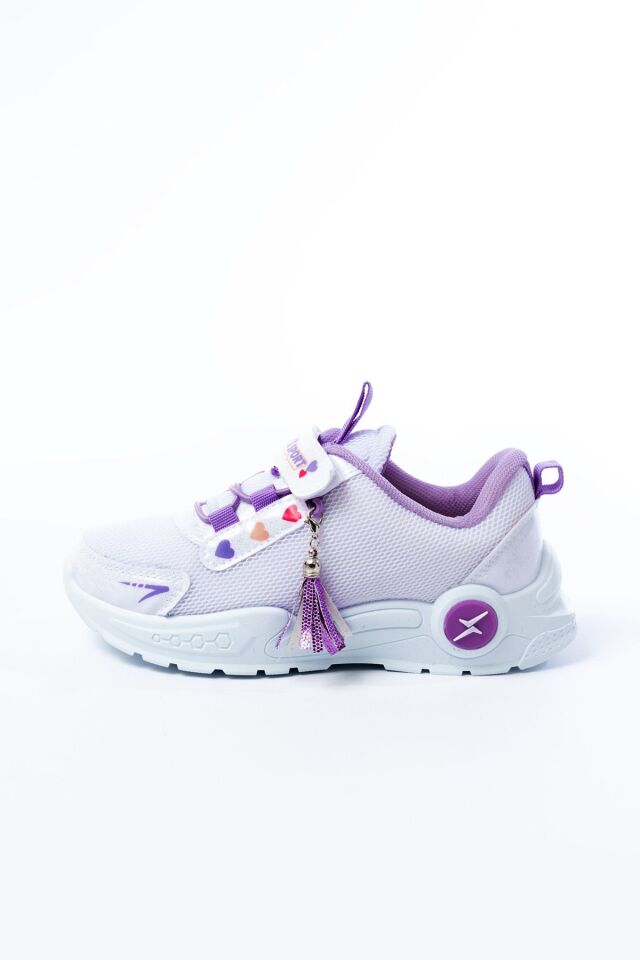 Unisex Çocuk Sneaker Ortopedik Taban Anorak File Hava Alır Günlük Rahat Hafif Esnek Spor Ayakkabı BEYAZ-LİLA - 34
