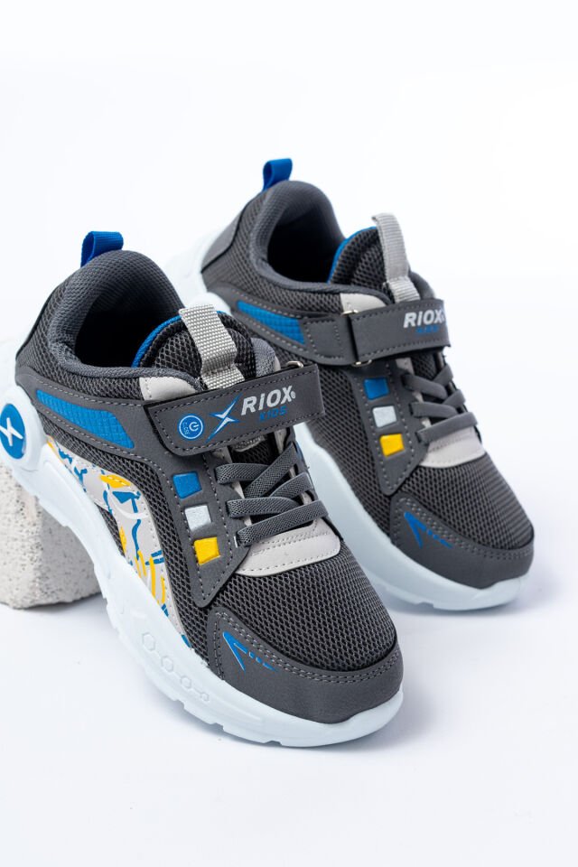 Unisex Çocuk Sneaker Ortopedik Taban Anorak File Hava Alır Günlük Rahat Hafif Esnek Spor Ayakkabı GRİ-FÜME - 35
