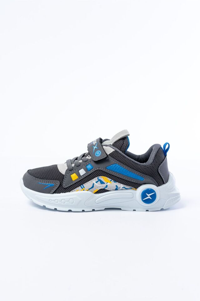 Unisex Çocuk Sneaker Ortopedik Taban Anorak File Hava Alır Günlük Rahat Hafif Esnek Spor Ayakkabı GRİ-FÜME - 35