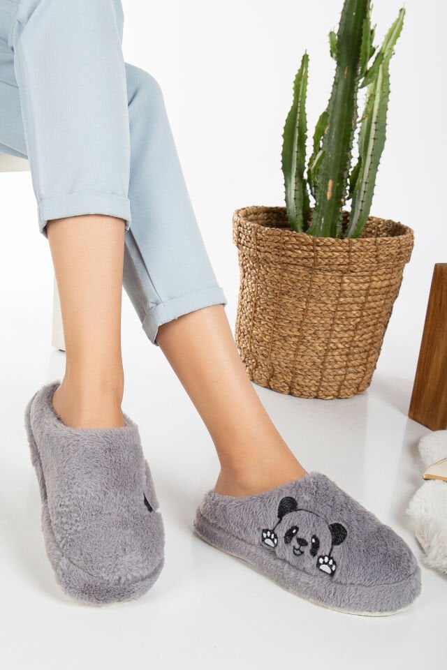 Kadın Ev Terliği Peluş Terlik Çeyiz ve Bohça Terliği Ses Yapmaz Kalın Taban