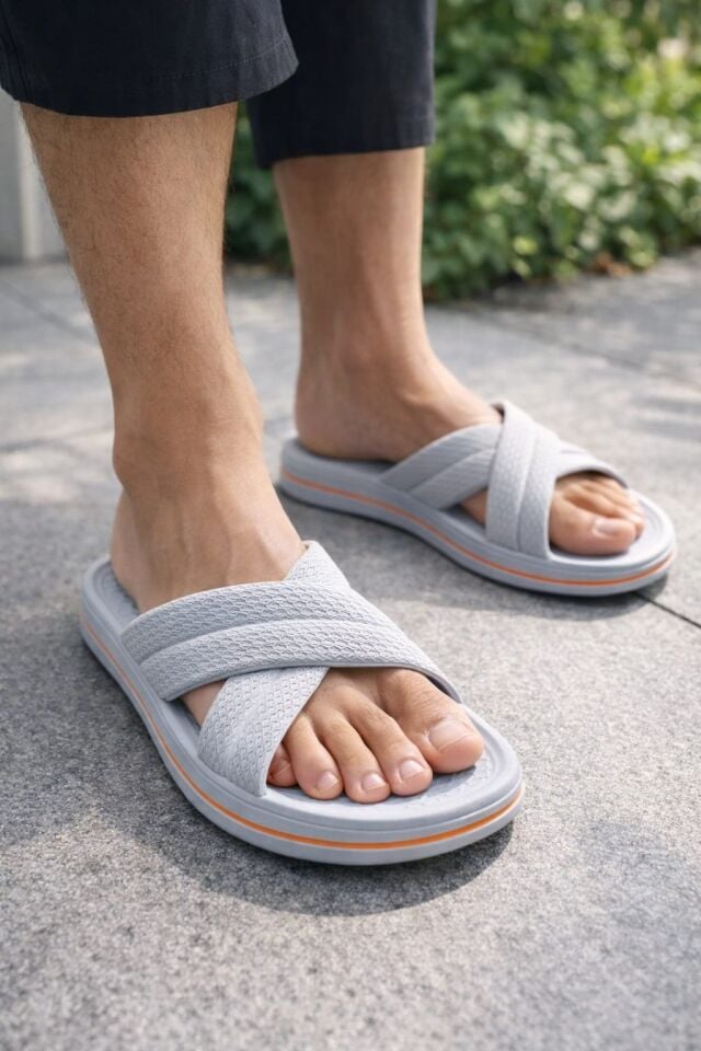 Hafif Havuz,Plaj,Spor Salonu,Hamam,Teras,Balkon,Banyo,Lavabo,Muftak Terliği GRİ-TURUNCU - 45