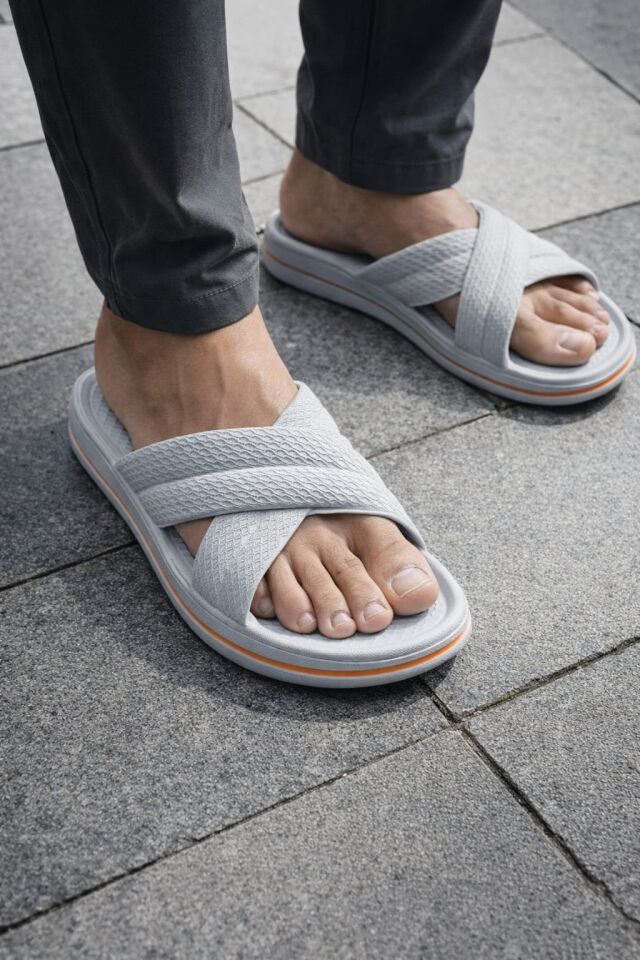 Hafif Havuz,Plaj,Spor Salonu,Hamam,Teras,Balkon,Banyo,Lavabo,Muftak Terliği GRİ-TURUNCU - 45