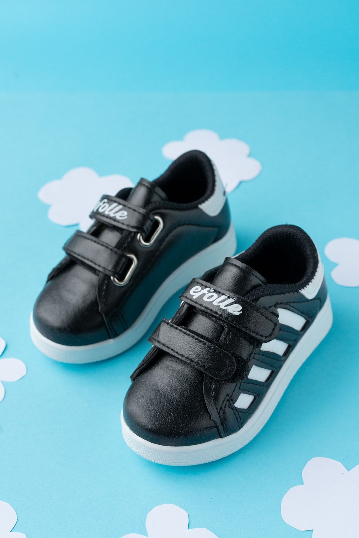 Kids Unisex Çocuk Spor Ayakkabı Sneakers SİYAH - BEYAZ - 28