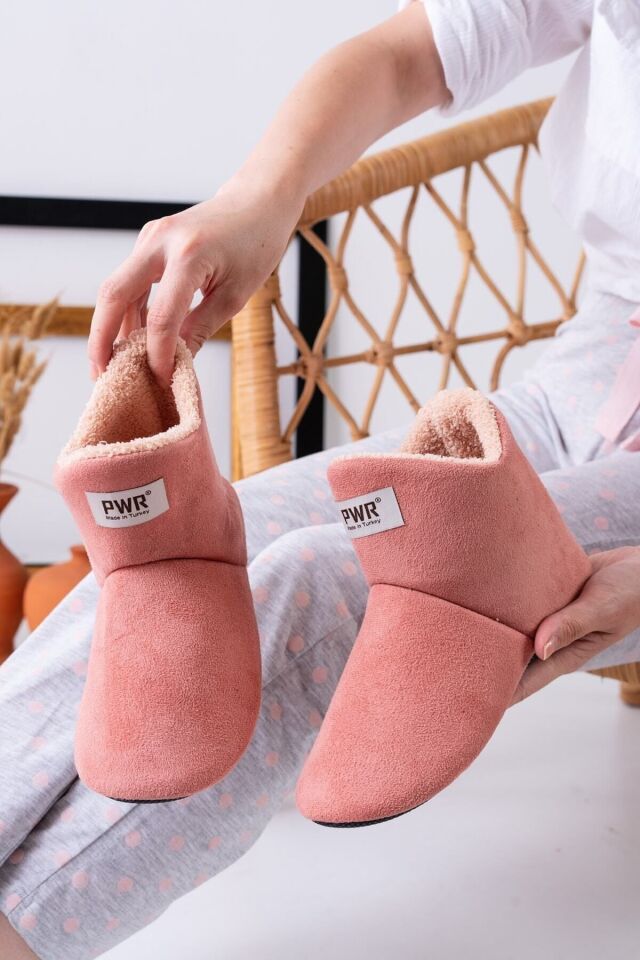 Unisex Içi Yünlü Ev Pandufu Ev Botu Ev Ayakkabısı PUDRA - 40