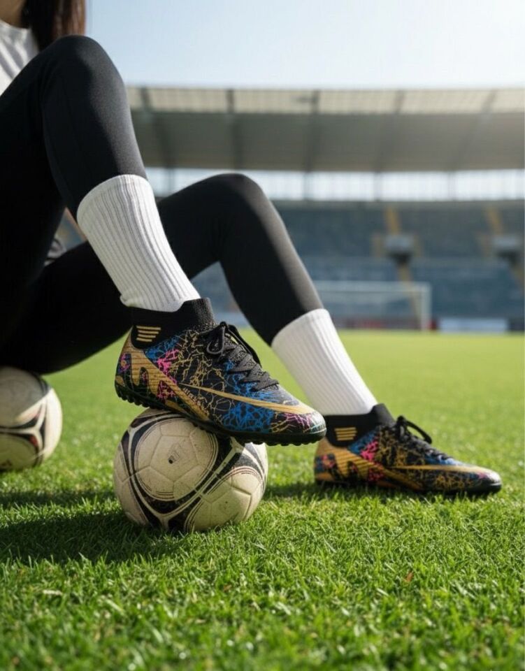 Çoraplı Çim Ve Halı Saha Futbol Ayakkabısı SİYAH-ALTIN - 42
