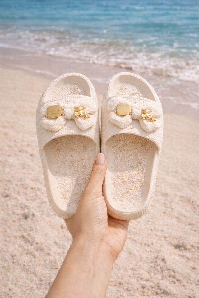 Kadın Kaydırmaz Taban Terlik Balkon Banyo Havuz Sahil Plaj Havuz Günlük Terlik KREM - 40