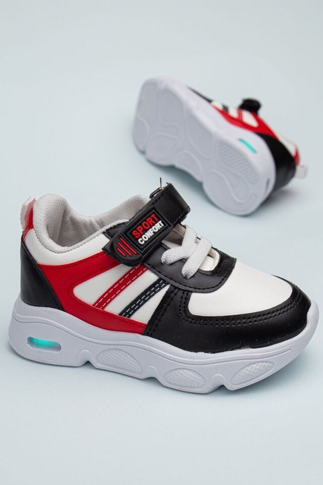 Rahat Hafif Yumuşak Unisex Cırt Cırtlı Işıklı Çocuk Sneaker