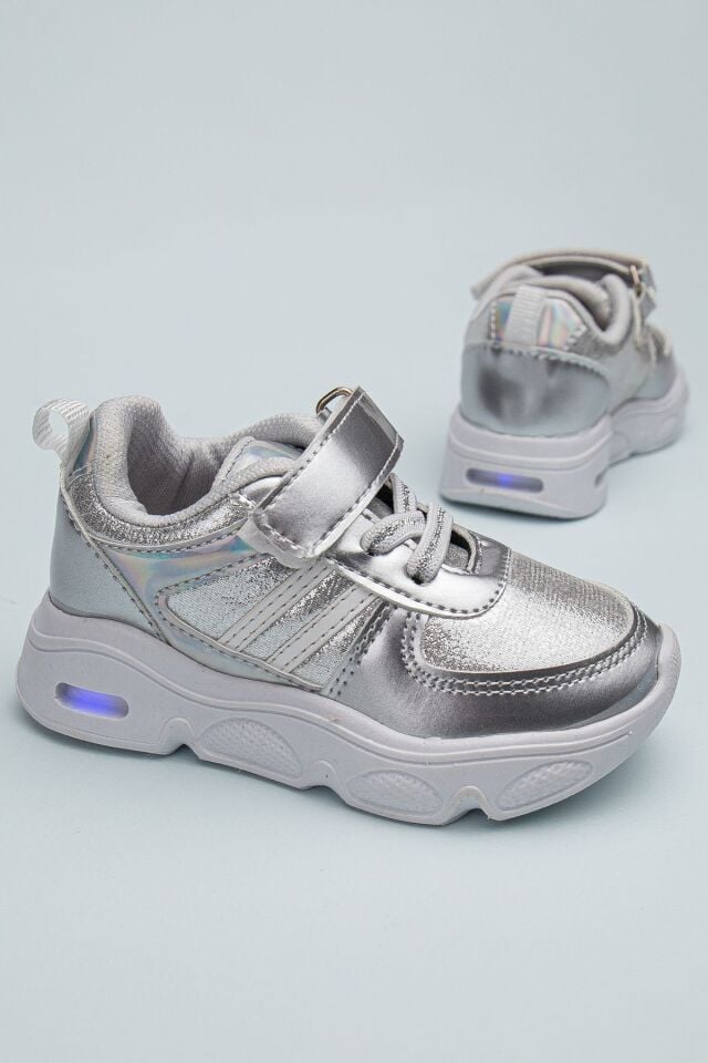 Rahat Hafif Yumuşak Unisex Cırt Cırtlı Işıklı Çocuk Sneaker