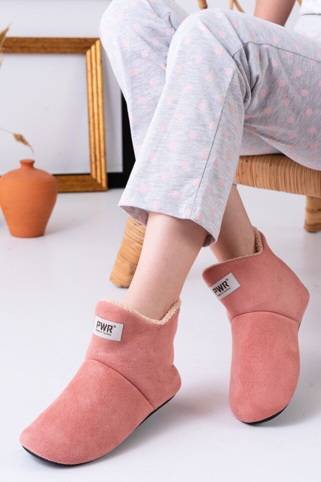 Unisex Içi Yünlü Ev Pandufu Ev Botu Ev Ayakkabısı PUDRA - 37