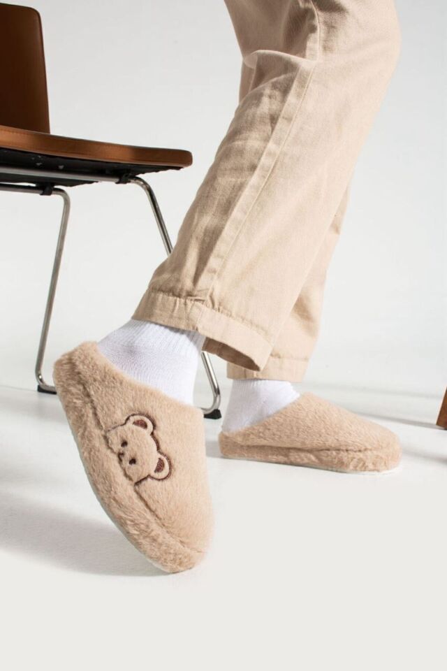 Kadın Ev Terliği Peluş Terlik Çeyiz ve Bohça Terliği Ses Yapmaz Kalın Taban TABA - 40