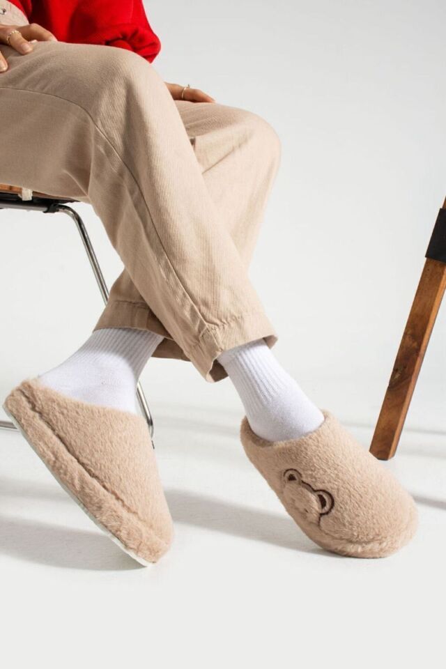 Kadın Ev Terliği Peluş Terlik Çeyiz ve Bohça Terliği Ses Yapmaz Kalın Taban TABA - 40