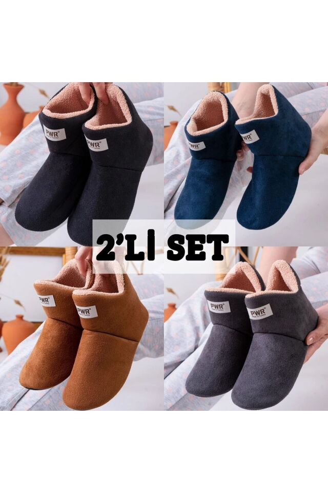 2'li Unisex Hafif Pofuduk Panduf Ev Botu İKİLİ PWR BOT - 40