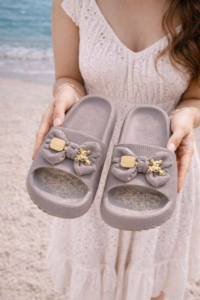 Kadın Kaydırmaz Taban Terlik Balkon Banyo Havuz Sahil Plaj Havuz Günlük Terlik VİZON - 40