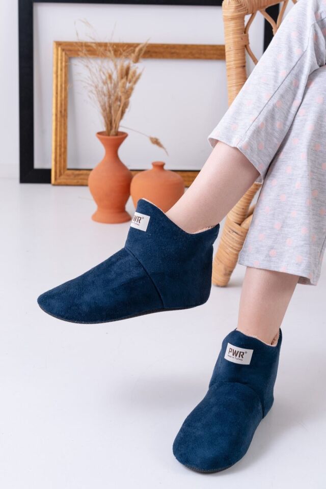 Unisex Içi Yünlü Ev Pandufu Ev Botu Ev Ayakkabısı LACİVERT - 36