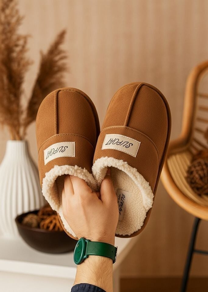 Kadın Desenli Peluş Kaymaz Hafif Tabanlı Tüylü Terlik Çeyiz Bohça Ev Terliği