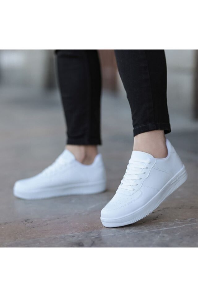 Beyaz Bağcıklı Sneaker BEYAZ - 40