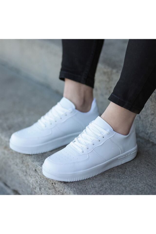 Beyaz Bağcıklı Sneaker BEYAZ - 40