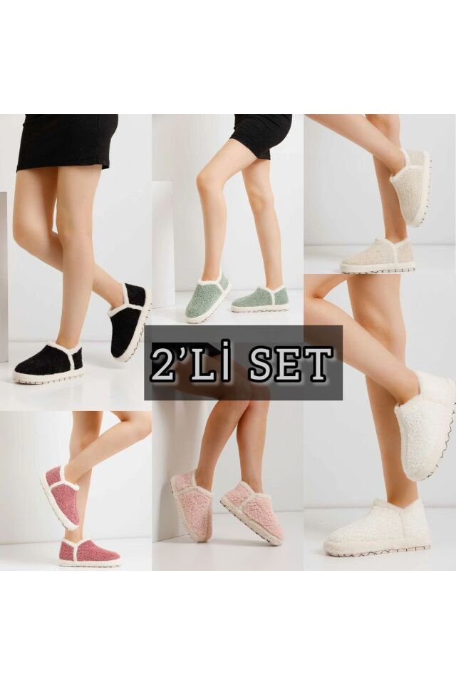 2'li Unisex Hafif Pofuduk Panduf Ev Botu İKİLİ BERLİN - 40