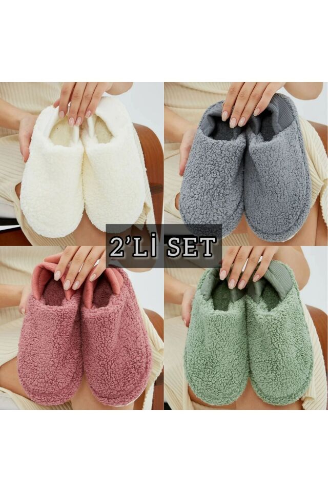 2'li Unisex Hafif Pofuduk Panduf Ev Botu İKİLİ PARİS - 36