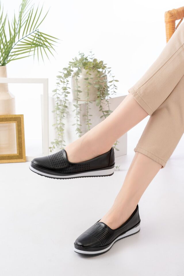 Tam Ortopedik Yanı Lastikli Günlük Klasik Ayakkabı SİYAH - 40