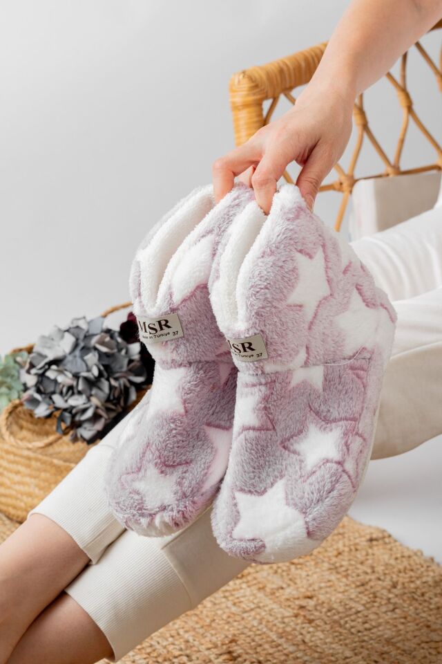 2'li Unisex Hafif Pofuduk Panduf Ev Botu İKİLİ YILDIZ BOT - 40