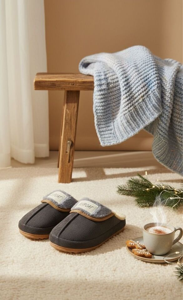 Kadın Desenli Peluş Kaymaz Hafif Tabanlı Tüylü Terlik Çeyiz Bohça Ev Terliği GRİ - 40